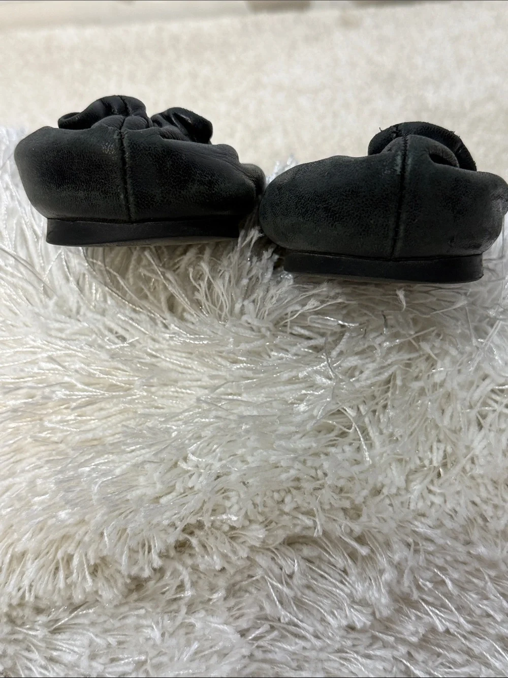 Tory Burch Reva ballet flats black leather with silver logo 9.5